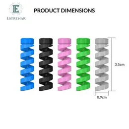 4 PCS 2 Pack Spiral Cable Protectors – Silicone Charger Wire Saver & USB Cable Organizer for Phones, Laptops, and Gadgets