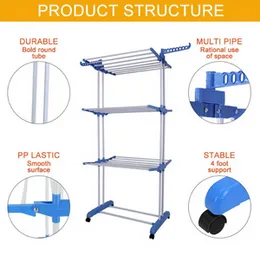 3 Layer Cloth Rack White High Quality Metal Construction
