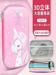 Unicorn 3D Pencil Case EVA Storage Box Lovely Pink Unicorn and Cartoon Pen Bag For School students.
