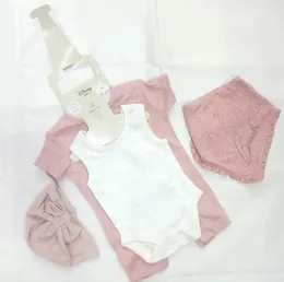 Baby 4-in-1 Suit Set Light Pink White