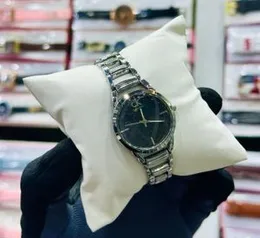 Calvin Klein Stately Black Dial Silver Steel Strap Watch for Women