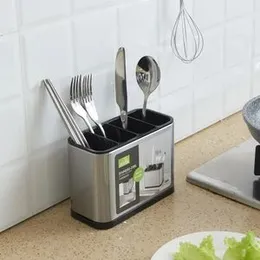 Stainless steel cuttlery bucket kitchen spoon fork pen holder organiser
