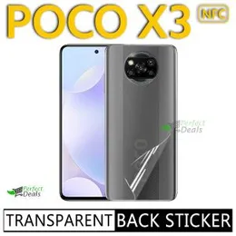 Poco X3 Clear Slim Carbon fibre Phone Transparent protective Mobile Back Sticker For Poco X3
