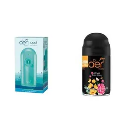 Godrej aer matic, Automatic Air Freshener Kit with flexi control - Cool Surf Blue (225 ml) & Smart Matic – Automatic Air Freshener Refill, Premium