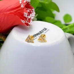 Gold Plated Triangle Stud Earring For Women.