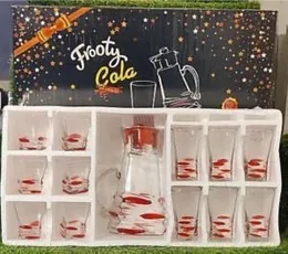 12 Glass,1 Jug Transparent Frooty Cola Juice Drinking Set