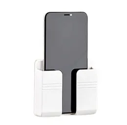 Wall Mounted Phone Holder – Adhesive Mount, Cable Slot, Compact ABS Material, Universal for Smartphones
