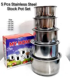 5 Pcs Stainless Steel Stock Pot Set