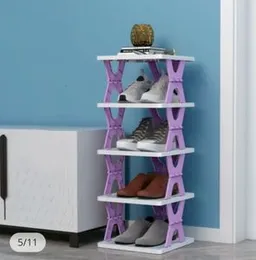 1pc Folding Shoe Rack, Multilayer Non-Installation Indoor Room Storage Rack, Space Saving Plastic Shoe Closet For Home