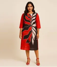 Red with Black and White Premium Batik SV 03