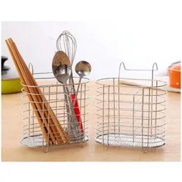 Metal Hanging Spoon Holder Cutlery Holder Drainer Spoon Fork Chopsticks Storage Basket Rack Kitchen Accessories Tool Organizer Tableware Tube