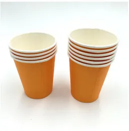 10 Pcs Solid Colour Paper Cups - Disposable Party Plain Paper Cups for Birthday, Wedding Parties