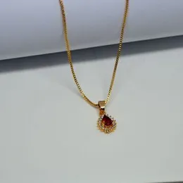 New Fashion Alloy Golden Chain with Zircon Locket, Necklace for Girls and Women