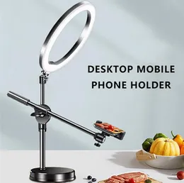 10 Inch Ring Light Selfie Beauty LED Light USB Powered 3 Lighting Modes Dimmable with Desktop Light Stand Phone Holder Remote Shutter for Live Streami