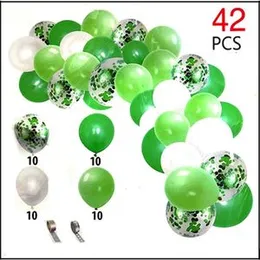 42 Pcs Balloon Set with Green White (with glue dot & balloon tape)