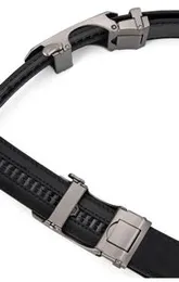 Auto lock Leather Belt
