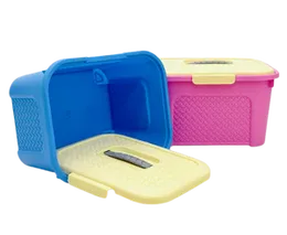 Nippon Portable Plastic Storage Box Home Organizer with Lockable Lid Outdoor for Food Cloths Medicine Makeup Etc.