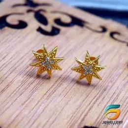 Gold Plated Star Earrings With Stone for Women.