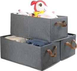 Large Capacity Storage Bins Closet Organizer System, Sturdy Foldable Storage Boxes for Organizing Clothing, Sheets, Toys, Books - Shelf Organizer Shel