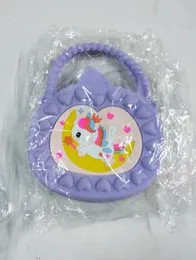 Kids Soft Silicone Push Bubble Crossbody Hand Money Bag Kid Horse Fidget Toy Push Bubble Coin Purse for Girls