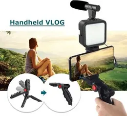 All-in-One Vlogging Kit for iPhone & Android – Smartphone Video Recording Kit with LED Light, Directional Microphone, Tripod & Bluetooth Remote