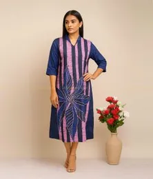 Blue with Purple and White Premium Batik SV 07