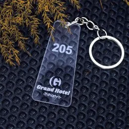 Personalized hotel key tag, Keychain with your logo and room number.
