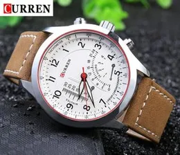New Luxury curren Leather Band Quartz Analog Wrist Watch MT-01 8113 For Men Black Brown White