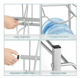 Water Bottle Storage Rack, 3-Tier Water Cooler Jug Rack Stainless Steel 5 Gallon Water Bottle Holder Heavy Duty Stackable Water Storage Shelves Organi