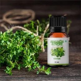 Masala Drops Aromatic Thyme - 10 ML | Pure & Natural | For Continental cuisine, Marination, Seasoning, Salads, Shakes and Smoothies (Pack of 1)