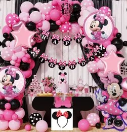 Birthday Decoration Minnie Mouse Balloon set With Banner Minnie Theme Full Set