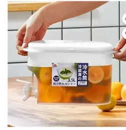 3.5L Cold Water Kettle with Faucet Large Capacity Lemon Juice Bucket Drinkware Beverage Dispenser Refrigerator Water Barrel