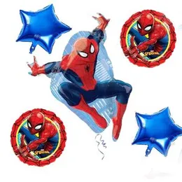 5 Pcs Foil Balloons Spider Man Birthday Decorations