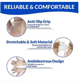 50 Pcs/Box Disposable TPE Gloves - Food Gloves Disposable, Food Service Gloves - Stretchable, More Durability, Powder Free, Use For Food Cleaning