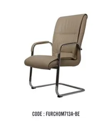 BEIGE LEATHER MID-BACK VISITOR CHAIR 713A