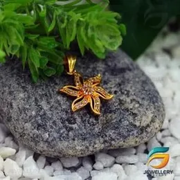 22kt Plated Flower Design Half in Open Pendant For Women.
