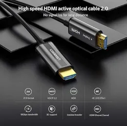 UGREEN 20 Meter 4K Optical Fiber HDMI Cable Male to Male Zinc Alloy Shell Black – HD132 - 50216