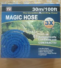 100Feet Magic Flexible Water Hose For Garden Car Expandable Garden Hose irrigation 7 in 1 Spray Gun Quick Connector (Blue & Green)