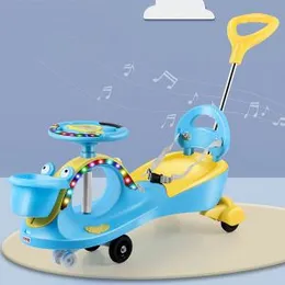 Swing Magic Car Anti Roll Music Sliding Twisting Car with Handle & Basket (BBC62)