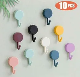 10pcs Cute Adhesive Wall Hooks Creative Stick-On No Drill Decorative Hangers