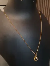 Minimalist Gold Necklace with Single Pearl Pendant