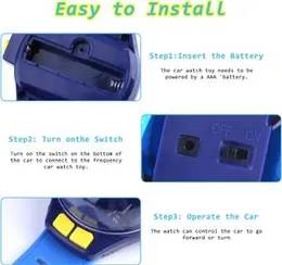 Watch Remote Control Car Toy - 2.4 GHz Mini Watch Car Toys with USB Charging, Cartoon RC Small Car Wrist Racing Car Watch Gift for 3-12 Y Boys and Gir