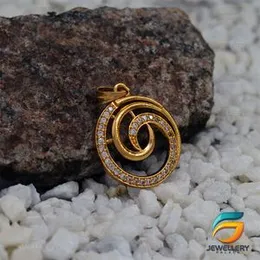 Gold Plated Typhoon With Stones Pendant for Women.