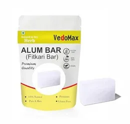 VedoMax Phitkari Shaving Alum Block Stone Whole Phitkari Piece, Patika Alum Whole Piece White Phitkari | Fitkari Block | Fitkari Bar For Skin Tighteni