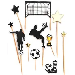 10Pcs FootBall Cake Toppers Sport Game Cup Cake Decorate Cake Top