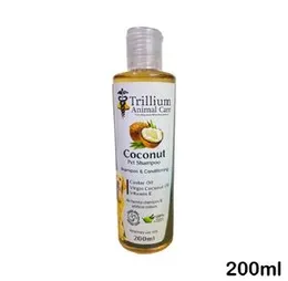 Trillium Coconut Pet Grooming Shampoo – 200ml Shampoo & Conditioner for Dogs & Cats with Moisture-Rich Coconut Care
