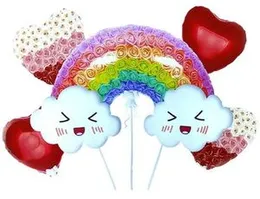 5 Pcs Foil Balloons Rainbow Birthday Decorations