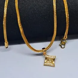 Gold plated 1.9mm fox chain with pendant 45cm