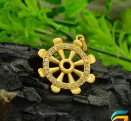 Stainless Steel Jewelry Charm Crystal Rudder Pendant Guarantee Fashion Design for Women.