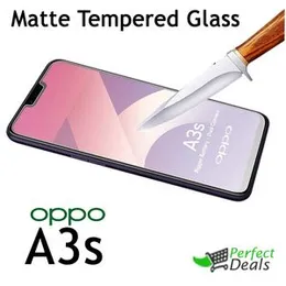 A3s Stylish Full Cover Matte Texture MTB tempered Glass Protector Frosted Glass for OPPO A3s